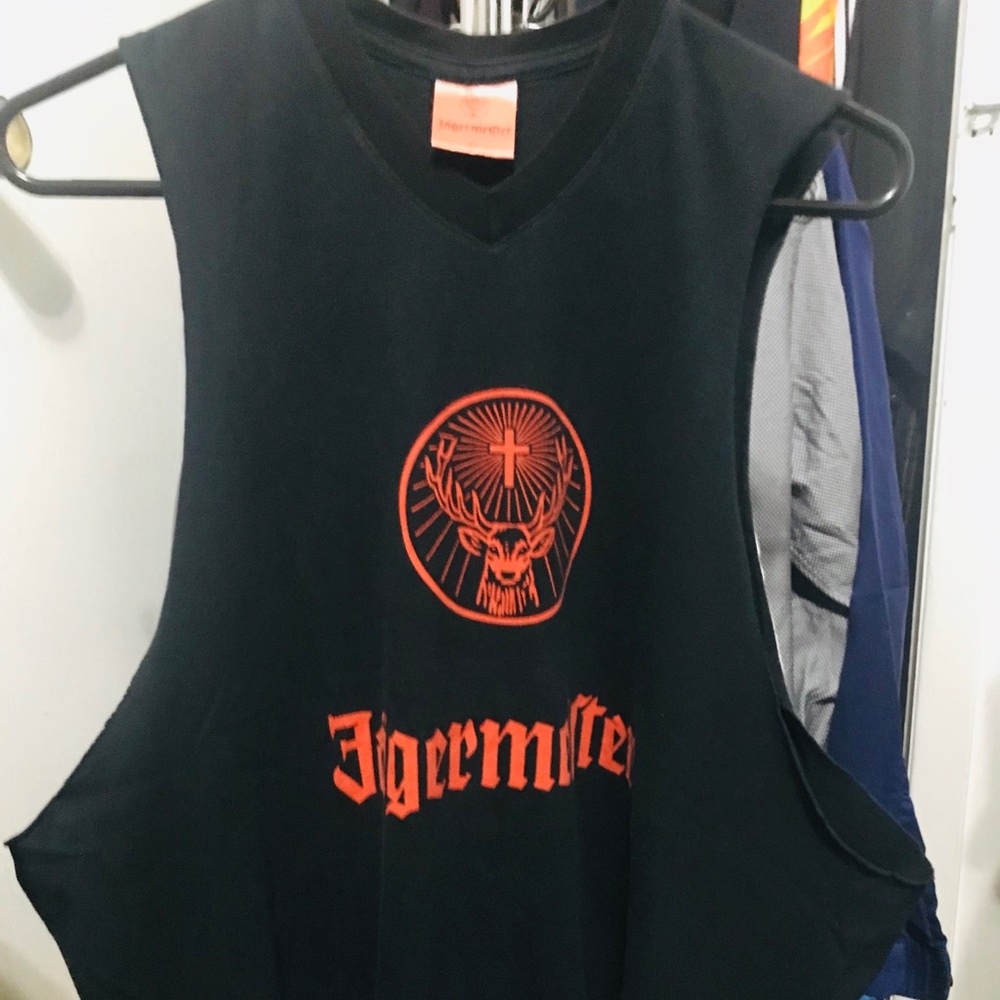 Vintage Jagermeister Cut off Tank Top Black XL